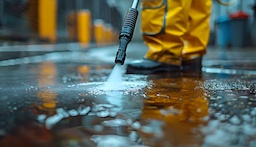 Cleaning concrete surfaces in construction