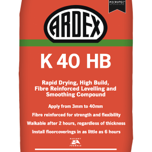 Ardex K40 HB High Build Levelling and Smooth Compound - 22kg Grey